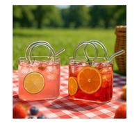 Fxiaobin Purse Glasses for Drinks with Straw Purse Drinking Bag Multifunctional for Fruit Juice Tea Flowers Cocktail,2pcs