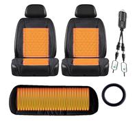 Fxiaobin Super warm and comfortable professional, , Non-Slip Easy Install Winter Driving Kit, heated car seat cover,Black-mainseat+auxiliaryseat+backseat+