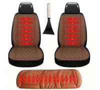 Fxiaobin Universal warmth Car Seat Covers Full Set Winter Car Seat Covera Comes with snow shovel The best gift for driver friends in winter,brown-threepiece