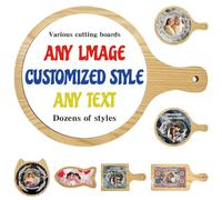 Fxinxi Custom Photo & Text Charcuterie Board with Ceramic Tile Insert - Choose Bamboo or Natural Cork Wood, Personalized Cheese Board for Wedding, Housewarming, New Home Gift (Round Cheese Board)