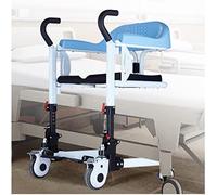 FXJ Patient Lift for Home, Bedside Commodes Self-Service Patient Lift Transfer Aid w/180° Split Seat, Transport Wheelchair Moving Machine for Seniors Disabled Elderly, 290Lbs