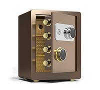 FXJJHDA s Home Steel Fire And Anti-theft Cabinet Large-capacity File Cabinet With Full Metal Mechanical Code Lock (Brown 45x38x32cm)