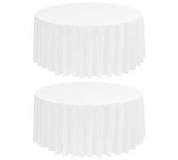 FXKS 2 Pack White Round Tablecloths, 275 cm Polyester Table Cloth