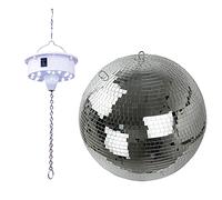 FXLAB Battery Mirrorball Motor White inc LED Light + 200mm Mirror Ball comes with Remote