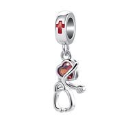 FXLKJY Silver Travel Dangle Charm Cubic Zirconia Bead Compatible with Pandora Bracelet Present Women Mom Friend Her