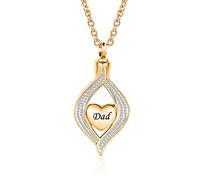 FXLKJY Tiny Heart Urn Necklaces for Ashes for Women Men Cremation Jewelry Ashes Holder Memorial Keepsake Dad Mom Grandma Grandpa Pendant, S, Metal, No Gemstone