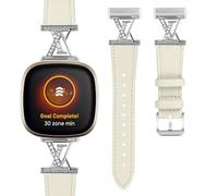 FXLMEITW Leather Bands Compatible with Fitbit Versa 4/ Versa 3 Fitbit Sense 2/ Sense Women, Adjustable Dressy Metal Buckle Soft Designer Leather Band, for Versa 3 4 Sense 2 Smartwatch Strap