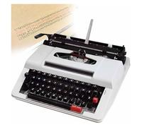 FXLUHAY Manual Typewriter Traditional Retro Style,Traditional Typewriter Classic Word Processor，Ideal for Adventurous Writers in The Jungle(White,Blackkeyboard)