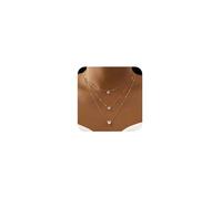 fxmimior 3 Tier Women Boho Layered Silver Necklaces Gold Silver Dainty Rhinestones Star Layered Choker Necklaces Fashion Love Pendant Multilayer Adjustable Layering Chain Necklaces for Women, Metal