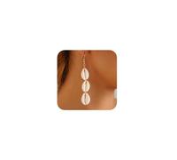 fxmimior Bohemian Long Gold Shell Drop Earrings Summer Seaside Gold Hoop Earrings Shell Dangle Earrings for Women