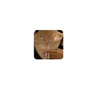 fxmimior Boho Bridal Wedding Fashion Prom Shinny Y Long Necklace Black Blue Rhinestones Choker Necklace Earrings Set Dainty Sexy Choker Necklace Black Halloween Red Christmas Necklace for Women, Metal