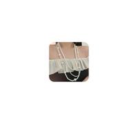 fxmimior Boho Pearl 3 Tier Silver Long Choker Necklaces Dainty Pearls Chunky Short 1920s Choker Necklace Chain Multilayer Choker Necklaces Prom Party Bar for Women
