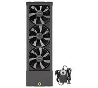 FXNFXLA Adjustable Punch-Free Window Exhaust Fan 35-140cm, Vertical Window Fan for Sliding Windows, Punch-Free Silent Ventilation Fan, for Bedroom, Living Room Black 125~130cm