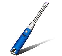 FXNFXLA USB Electronic Rechargeable Arc Igniter, Electric Lighter, Metal Windproof Kitchen Gas Stove Igniter, with LED Battery Display, for Candle Cooking BBQ(Color:C)