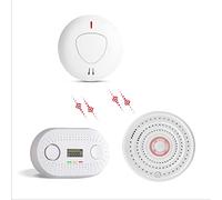 fxo Interlinked Optical Smoke Alarm, Heat Alarm & Carbon Monoxide Alarm Bundle - x1 Wireless Heat, x1 Optical Smoke & x1 CO Detector - Fire Alarms Multipack with 10 Year Tamper Proof Battery