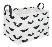 FXOCSHE Halloween Batman Basket,Collapsible waterproof storage basket,Batman toy decor,Cute toy storage box Empty for kids,Organizer Containers for Kids Toys,bat room decor(Black bats)