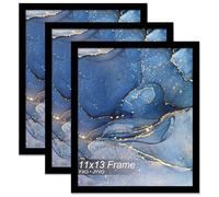 Fxojyvo 11x13 Picture Frame Set of 3, Black Frame for 11 x 13 Inch Picture Poster Photo, Light Weight and High Transparent 11 by 13 Frame for Wall - 3 Pack/Black/11 x13