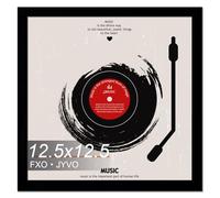 Fxojyvo Vinyl Record Frame for the Wall Display Album Cover, Black 12.5 x 12.5 Frame for any 12 Inch LP Record with Cover - 1 Pack/Black