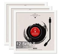 Fxojyvo Vinyl Record Frame for the Wall Display Album Cover, White 12.5 x 12.5 Frame for any 12 Inch LP Record with Cover - 3 Packs/White