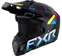 FXR Clutch Comp Motocross Helmet, black-blue-yellow, size XL for Men