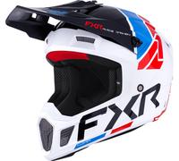 FXR Clutch Comp Motocross Helmet, black-carbon-red-blue, size XL for Men