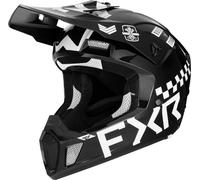 FXR Clutch Gladiator 2024 Motocross Helmet, black-white, size S for Men