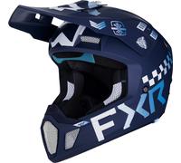 FXR Clutch Gladiator 2024 Motocross Helmet, white-blue, size M for Men
