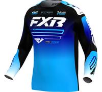 FXR Clutch Logo Youth Motocross Jersey, black-white-blue, size S