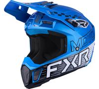FXR Clutch Race Div Motocross Helmet, black-white-blue, size S for Men
