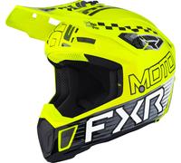 FXR Clutch Race Div Motocross Helmet, black-white-yellow, size M for Men