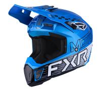 FXR Clutch Race Div Motocross Helmet, black-white-blue, size XL for Men