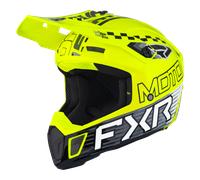 FXR Clutch Race Div Motocross Helmet, black-white-yellow, size M for Men