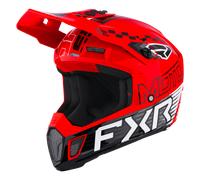 FXR Clutch Race Div Motocross Helmet, black-white-red, size M for Men
