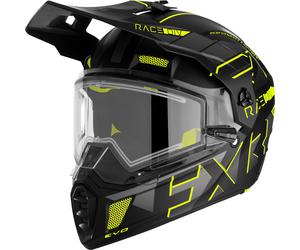 FXR Clutch X Evo Snowmobile Helmet, black matt/yellow, size S (55/56)