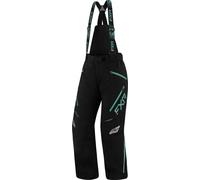 FXR Edge Ladies Snowmobile Bib Pants, black/green, size 2