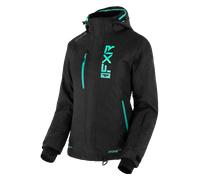 FXR Fresh 2023 Ladies Snowmobile Jacket, black-green, size M for Women