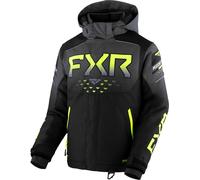 FXR Helium 2023 Youth Snowmobile Jacket, black-grey-yellow, size XS 32 42