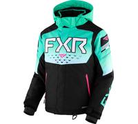 FXR Helium 2023 Youth Snowmobile Jacket, black-white-green, size 36
