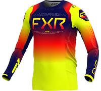 FXR Helium 2024 Youth Motocross Jersey, dark blue/yellow/red, size L
