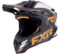 FXR Helium Carbon Motocross Helmet, black-white-gold, size L for Men