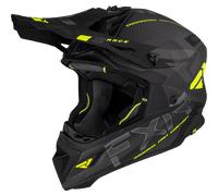 FXR Helium Carbon 2023 Motocross Helmet, black-grey-yellow, size XS