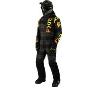FXR Helium Insulated 2023 One Piece Snowmobile Suit, black-yellow, size 2XL for Men
