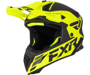 FXR Helium Logo Carbon Motocross Helmet, black-yellow, size L for Men