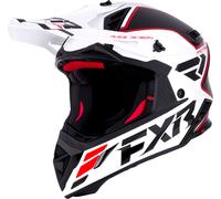 FXR Helium Logo Carbon Motocross Helmet, black-white-red, size S for Men