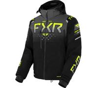 FXR Helium X 2-in-1 2023 Snowmobile Jacket, black-grey-yellow, size L for Men