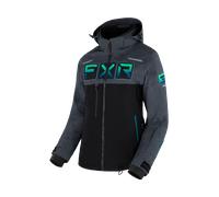 FXR Maverick 2-in-1 Ladies Snowmobile Jacket, black-grey-green, size XL for Women