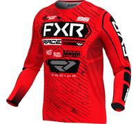FXR Podium 2025 Motocross Jersey, black-white-red, size S for Men
