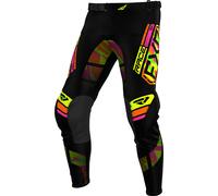 FXR Podium 2025 Youth Motocross Pants, black-green-yellow, size 26