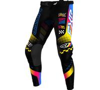 FXR Podium Youth Motocross Pants, black-pink-blue, size 28