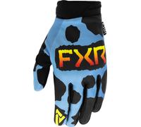 FXR Reflex 2023 Motocross Gloves, black-blue-yellow, size 2XL for Men